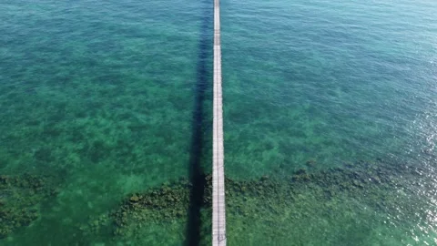 Bridge on beach 4K Stock Footage 153848332