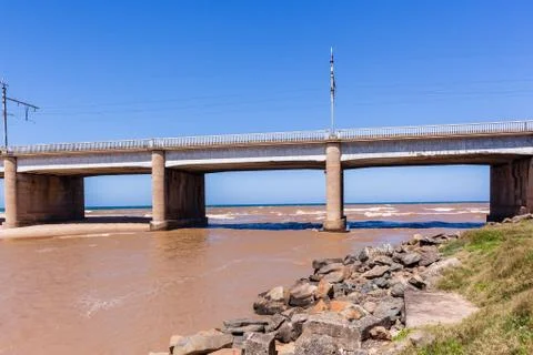 Bridge Beach River Ocean Stock Photos