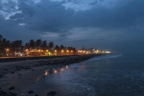 Bridge beach side view Stock Photos