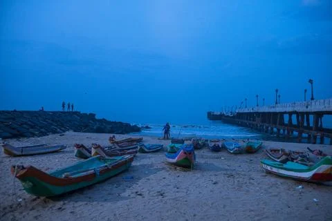 Bridge beach side view Foto stock