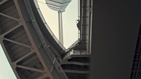 Bridge from below, frame under the bridge, bridge supports Video stock 305455775