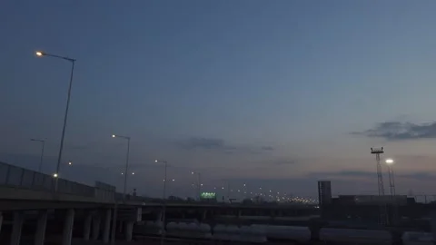 Bridge, beltway in the evening Stock Footage 150282406