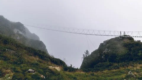 Bridge between cliffs Stock Photos