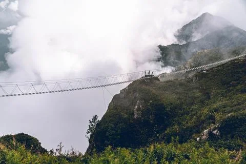 Bridge between cliffs Stock Photos