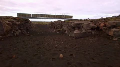 Bridge between Continents in Iceland connecting Eurasian and North American Stockbeeldmateriaal 333822326