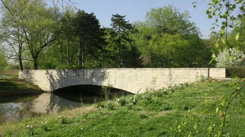 Bridge bicyclist Stock Footage 809942
