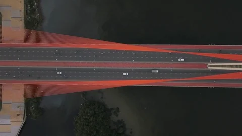 Bridge from a bird's eye view Stock Footage 128281185