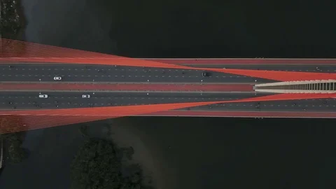 Bridge from a bird's eye view Stock Footage 128281209