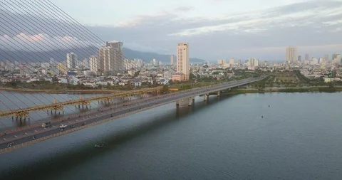 Bridge from a bird's eye view Stock Footage 128281255