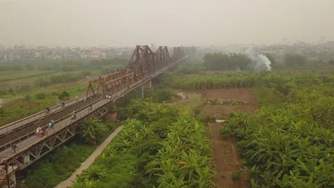 Bridge from a bird's eye view Stock Footage 128284395