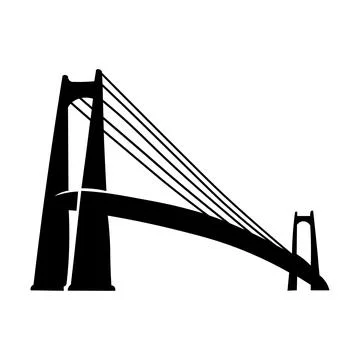 Bridge black icon on white background Stock Illustration
