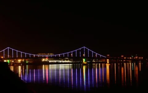 The bridge with blue backlight Foto stock