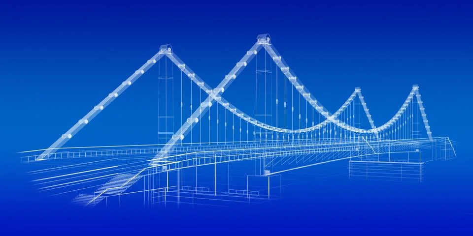 Bridge blueprint Stock Illustration