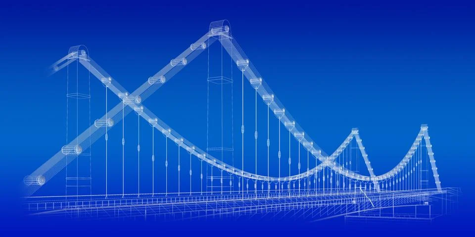 Bridge blueprint Stock Illustration
