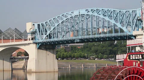 Bridge, Boat, and Traffic Stock Footage 24999566