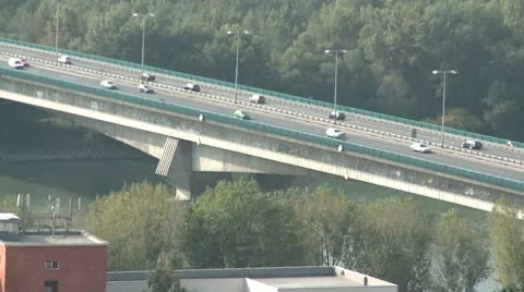 Bridge in Bratislava Stock Footage 8841268