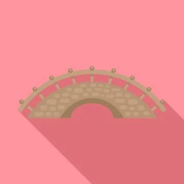Bridge building icon, flat style Ilustración de archivo