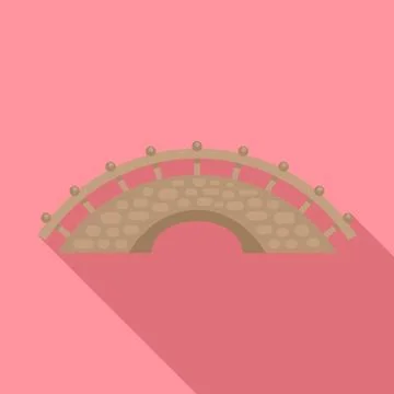 Bridge building icon, flat style Ilustración de archivo