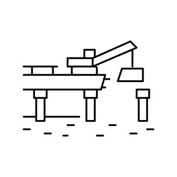 Bridge building line icon vector illustration Ilustración de archivo
