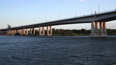 Bridge building over Don river Stock Footage 222796083