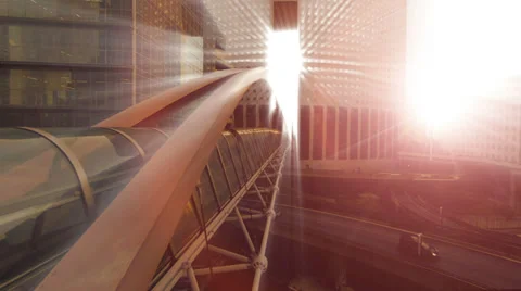 Bridge building. sun beam. sun rays. futuristic architecture. light Stock Footage 39764308