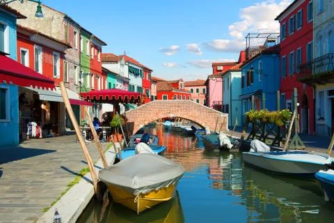 Bridge in Burano Stock Photos