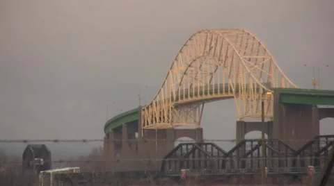 Bridge to Canada Stock Footage 1014760