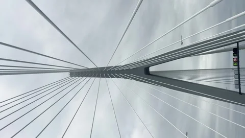 A bridge captured from a normal angle, then from a dramatic upward perspective Stock Footage 278246493