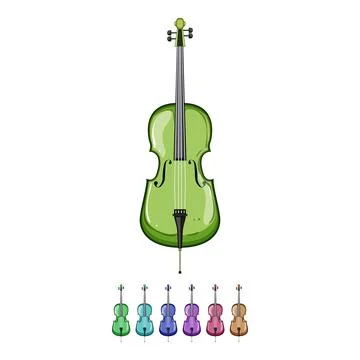Bridge cello cartoon vector graphic Stock Illustration
