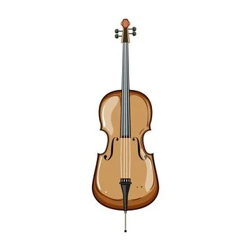 Bridge cello cartoon vector illustration Stock Illustration