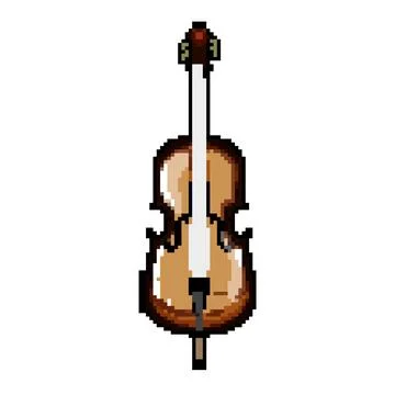Bridge cello pixel art vector illustration Stock Illustration