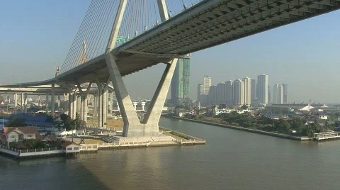 Bridge on the Chao Phraya Stock Footage 692887