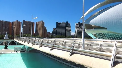 Bridge in The City of Arts and Sciences of Valencia. Opera. Stock Footage 113917032