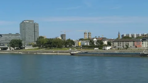 From a bridge from the city of Cologne Stock Footage 159610517