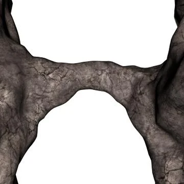 Bridge in the cliff - 3D render Stock Illustration