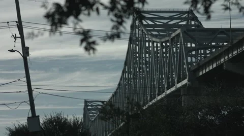 Bridge Closeup through trees, Static Stock Footage 68400839