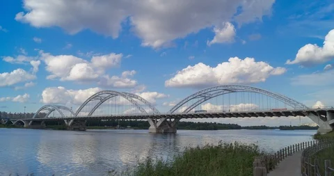 Bridge cloud river 4K Stock Footage 115235672