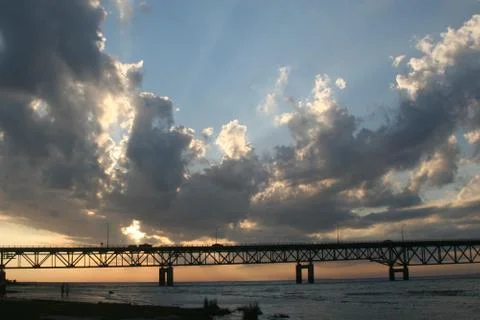 Bridge in Clouds Stock Photos