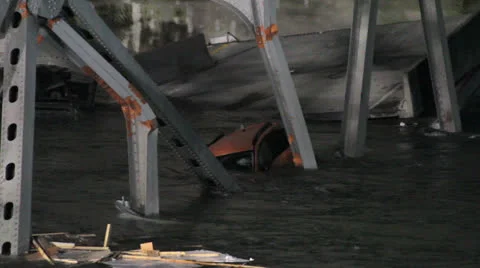 Bridge Collapse Stock Footage 24493732