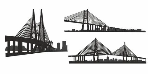 Bridge collection silhouette 	 Stock Illustration