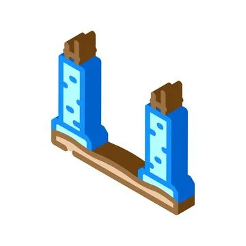 Bridge column construction isometric icon creating infrastructure Illustrazione stock