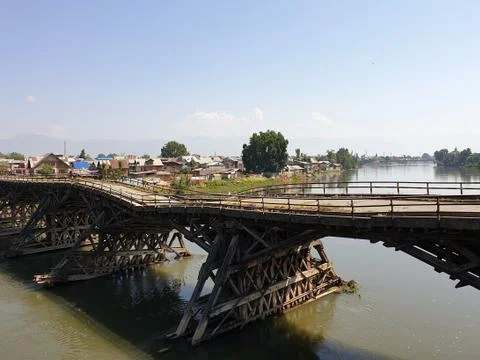 Bridge is the common name for bridges constructed in Jammu and Kashmir. A str Stock Photos