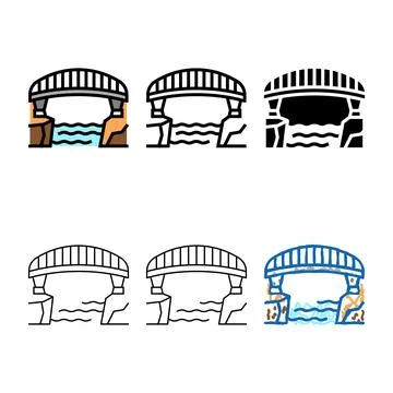 Bridge concrete color icon vector looks Stock Illustration