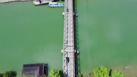 Bridge connecting Batulicin sub district with Simpang Empat Stock Footage 249817992