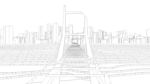 A bridge is connecting the city Stock Footage 106386001