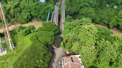 Bridge connecting housing complex Stock Footage 261486707