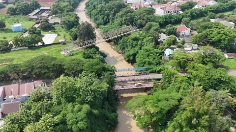 Bridge connecting housing complex Stock Footage 261495271