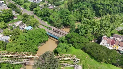 Bridge connecting housing complex Stock Footage 261495362