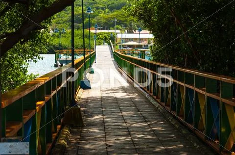 Bridge Connecting Islands Stock Photos