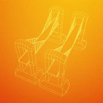 Bridge connection structure wireframe Stock Illustration